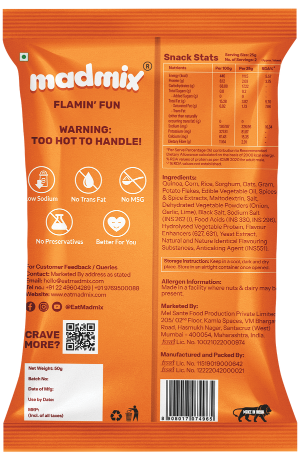 Quinoa Millet Puffs Flamin Fun