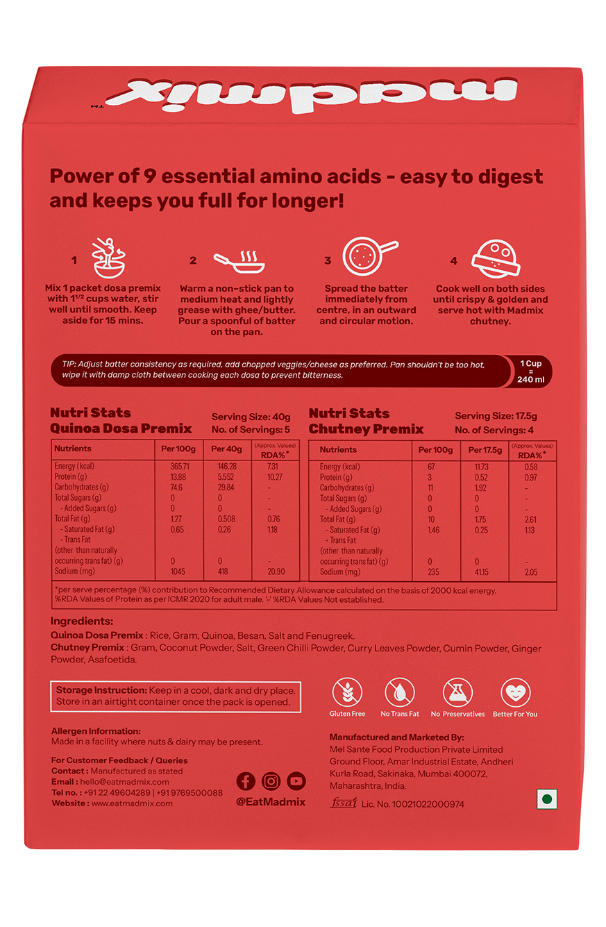 Protein Punch Quinoa Dosa Premix